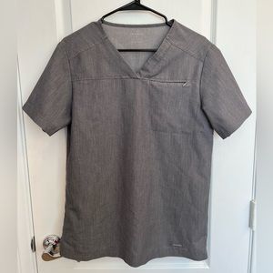Jaanuu Hidden Pocket Fuseryx Scrub Top Men's Size S Gray J86031